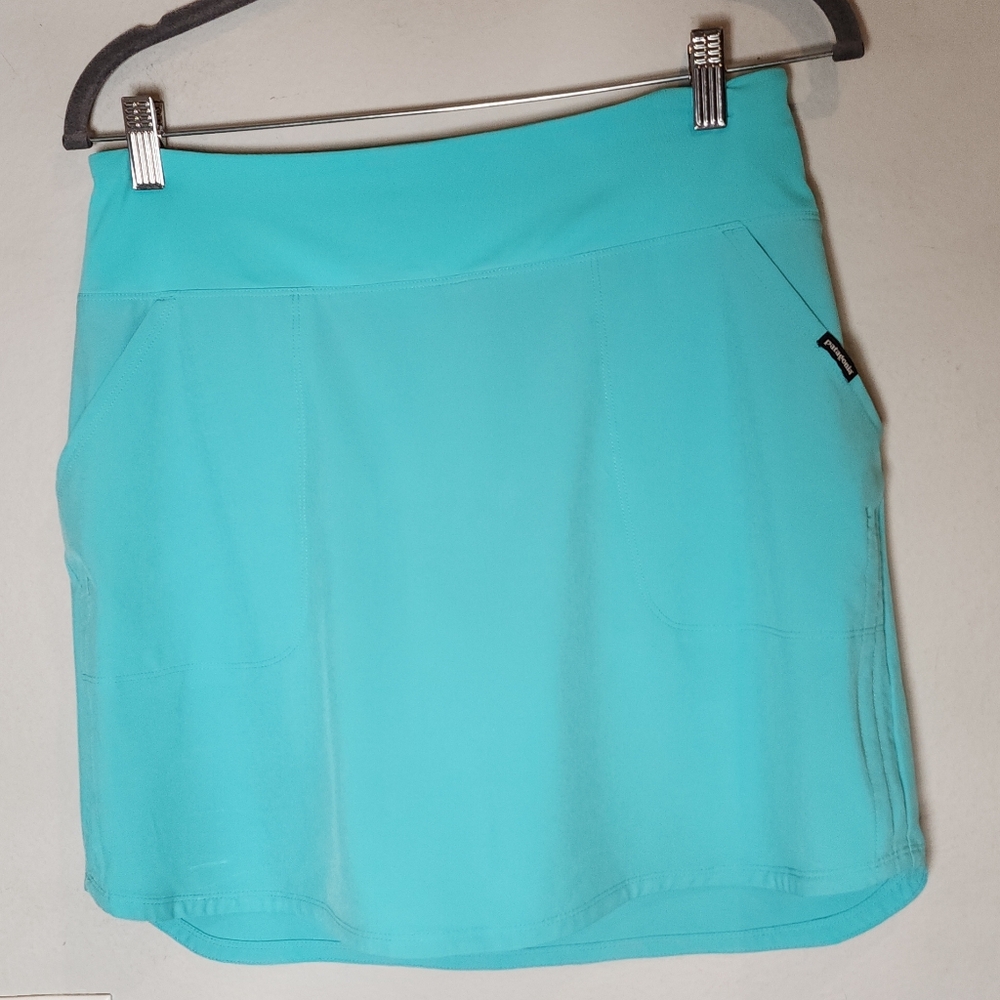 Patagonia Adjustable Length Tech Fishing Skort Blue Green Size Small